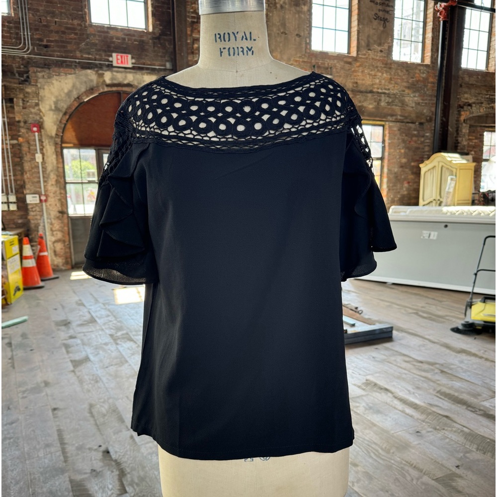 Black lace top. NEVER WORN.